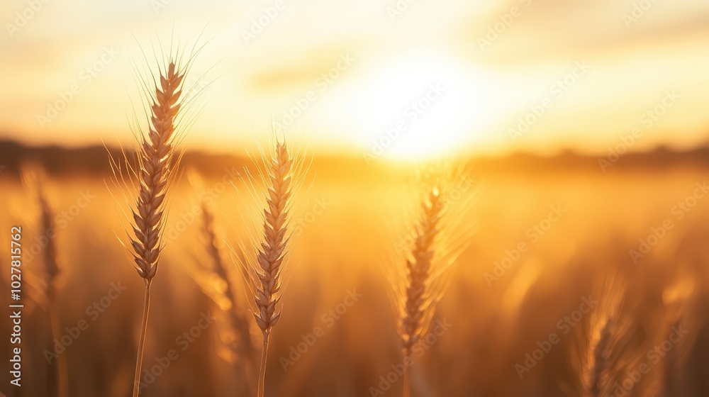 This image shows a vast golden wheat field under the warm glow of a setting sun, creating a breathtaking rural panorama full of life and vibrant colors. This image shows a vast golden wheat field under the warm glow of a setting sun, creating a breathtaking rural panorama full of life and vibrant colors.