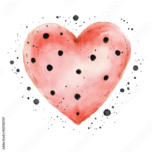 Colorful heart illustration with polka dots on a plain background perfect for...