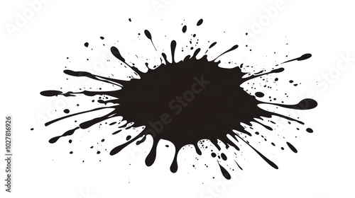Artistic ink splash design created on a white background for creative project...