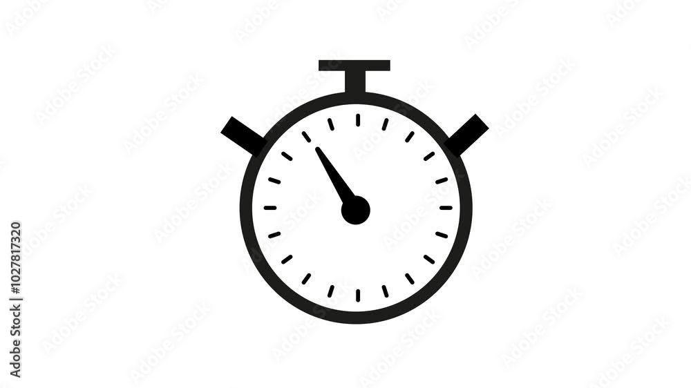 Stopwatch animation icon moving arrow on white background. Animation of stopwatch. Stopwatch icon. Stopwatch animation icon moving arrow on white background. Animation of stopwatch. Stopwatch icon.