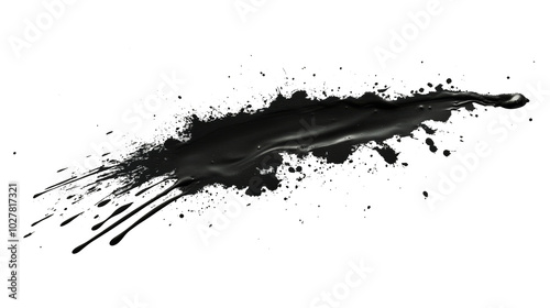 Artistic ink splash design created on a white background for creative project...