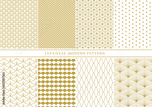 goldの和モダンパターンのセット_松