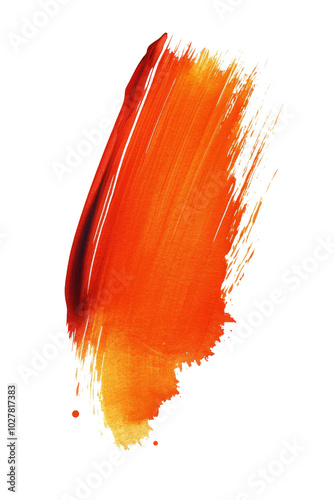 Vibrant orange and red brush strokes creating dynamic texture on a white canvas