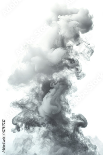 Swirling white smoke ascending against a bright background creating an abstra...