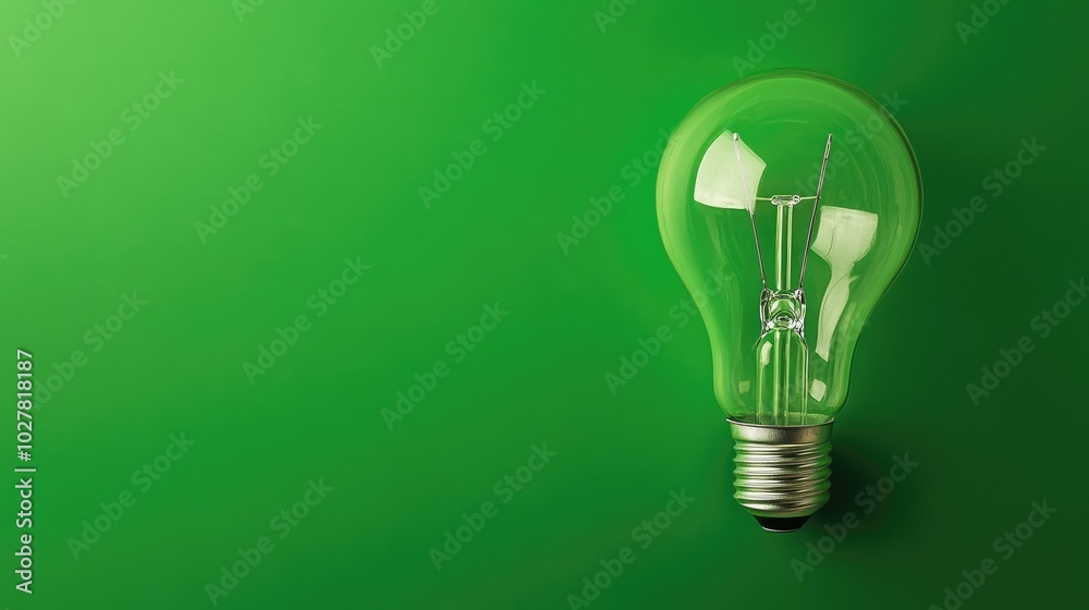 Lightbulb with a fresh green background, clear space for overlaying your message Lightbulb with a fresh green background, clear space for overlaying your message