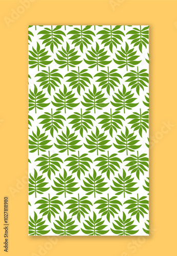 Summer leaves seamless pattern. Repeating design element for printing on fabric. Tropical and exotic foliages. Jungle and rainforest. Wallpaper and texture. Flat vector illustration