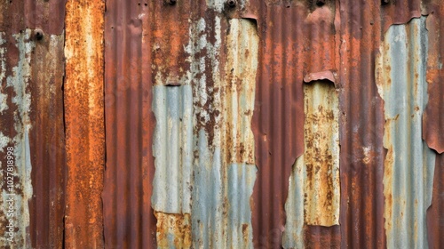 Rusted Corrugated Metal Sheet Wall Texture