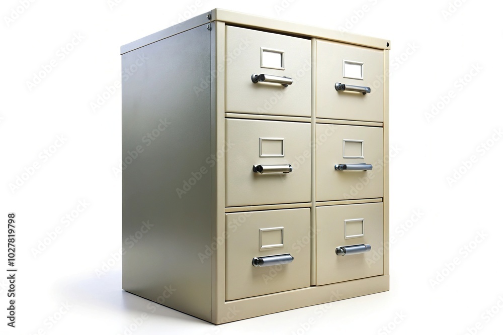Extreme close-up of file cabinet isolated on white background Extreme close-up of file cabinet isolated on white background