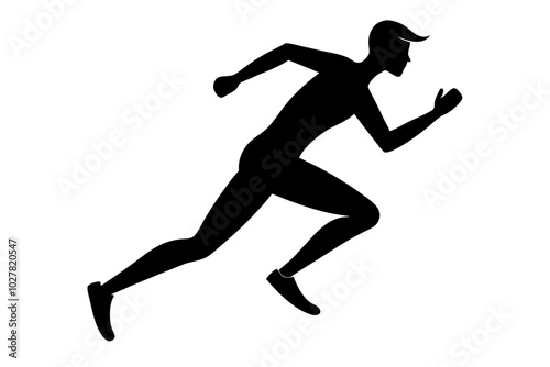 Running Athlete Silhouette | vector silhouette illustration on white background