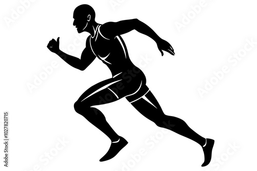 Running Athlete Silhouette | vector silhouette illustration on white background