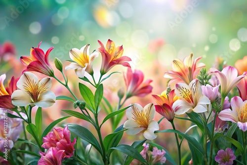 Enchanting landscape in Alstroemeria garden