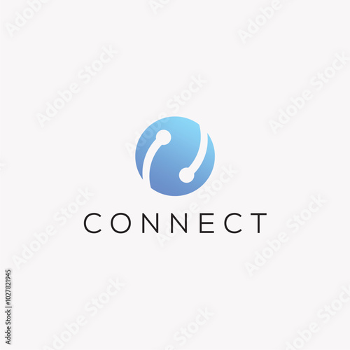 Connection links connection world global logo design and related company editable vector image