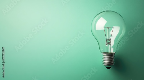 Modern lightbulb against a smooth green gradient backdrop, plenty of space for text