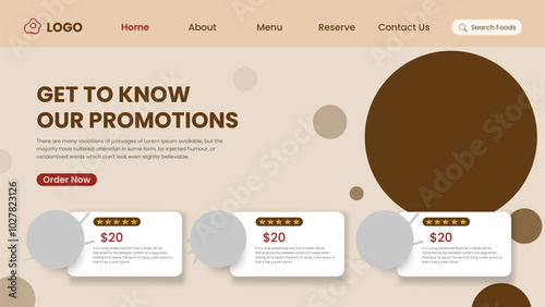 Restaurant landing page template design