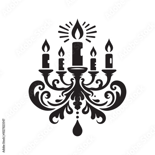 Download Candle Chandelier Silhouette Vectors for Print and Digital Use