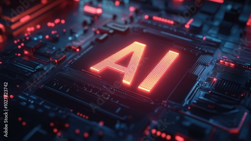 Professional logo featuring "AI" in a cutting-edge typeface, enhanced with digital graphics and a clean, modern backdrop