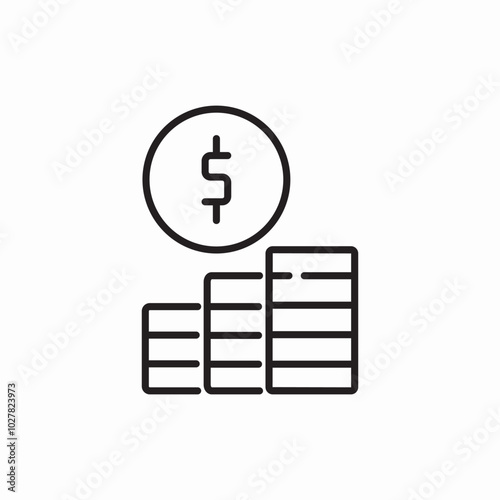 coin stack bonus icon sign vector