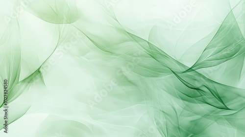 Soft green background with delicate abstract shapes, creating a calm and artistic atmosphere