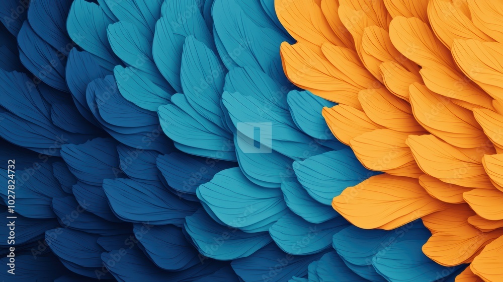 Colorful abstract leaf patterns, layered design. Colorful abstract leaf patterns, layered design.