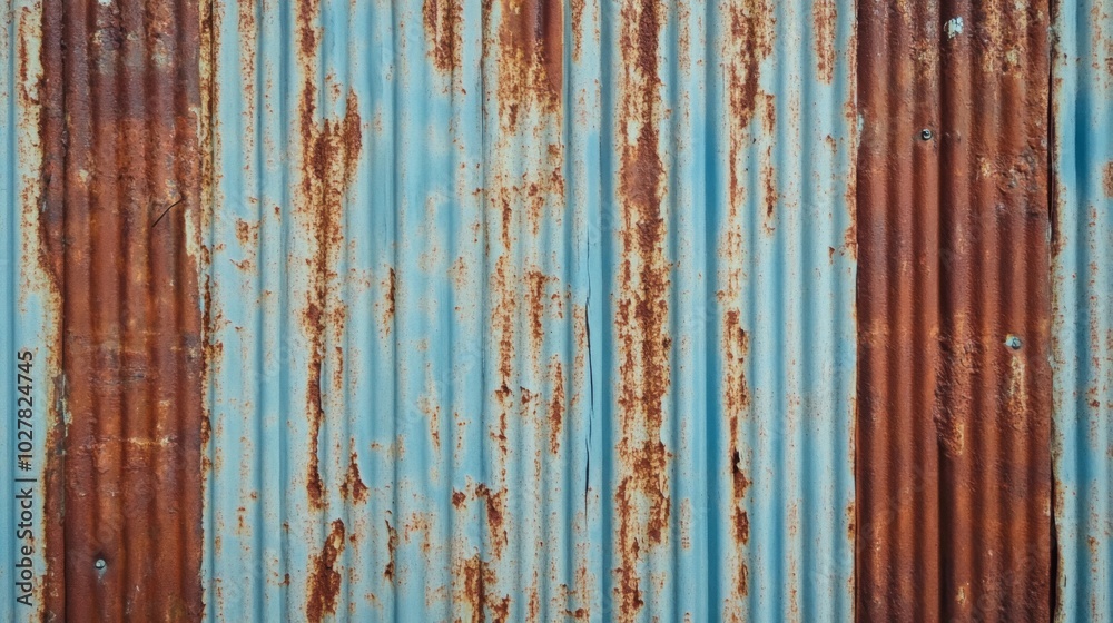 Rusted and Weathered Corrugated Metal Sheet