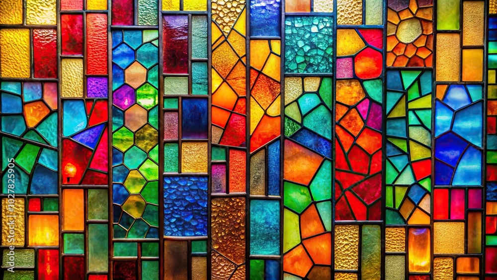 Extreme close-up colorful background with stained glass effect in bright colors Extreme close-up colorful background with stained glass effect in bright colors
