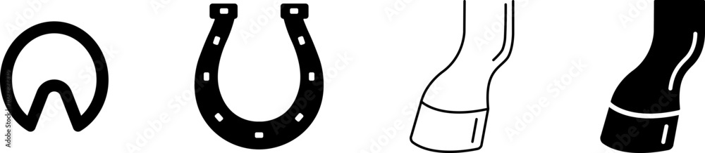 Hoof icon. Animal hoof silhouette. Horse shoe vector icon illustration isolated on white background. Hoof icon. Animal hoof silhouette. Horse shoe vector icon illustration isolated on white background.