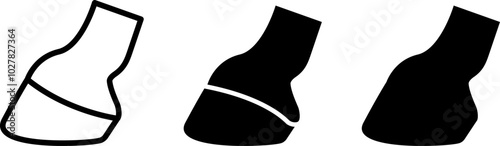 Hoof icon. Animal hoof silhouette. Horse shoe vector icon illustration isolated on white background.