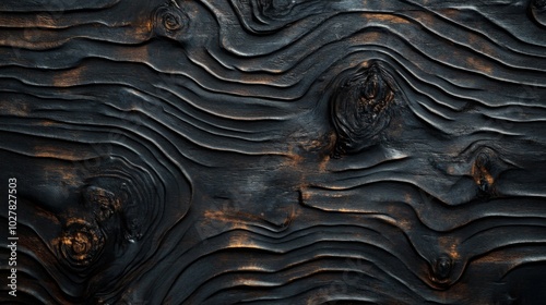 Dark Wooden Texture with Knots and Grain Patterns