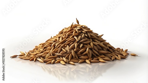 A Pile of Brown Rice Grains on a White Surface photo