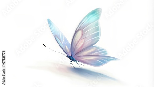 A Single Pale Blue Butterfly with Delicate Wings