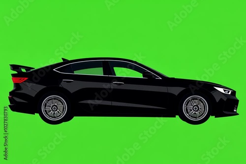 Car animation on green screen background