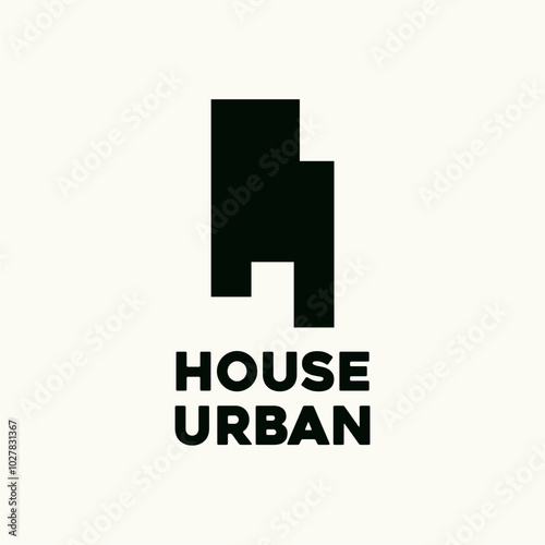House urban letter h logo design building  real estate and related 