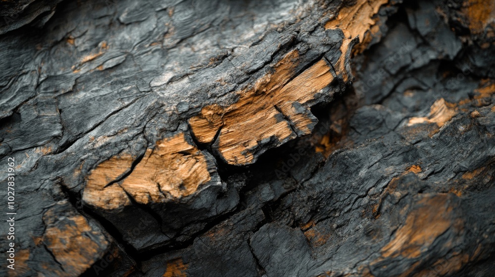 Close-up of charred and weathered wooden surface Close-up of charred and weathered wooden surface