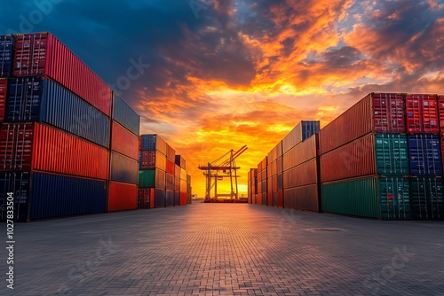 Wallpaper Mural shipping containers on harbor Torontodigital.ca