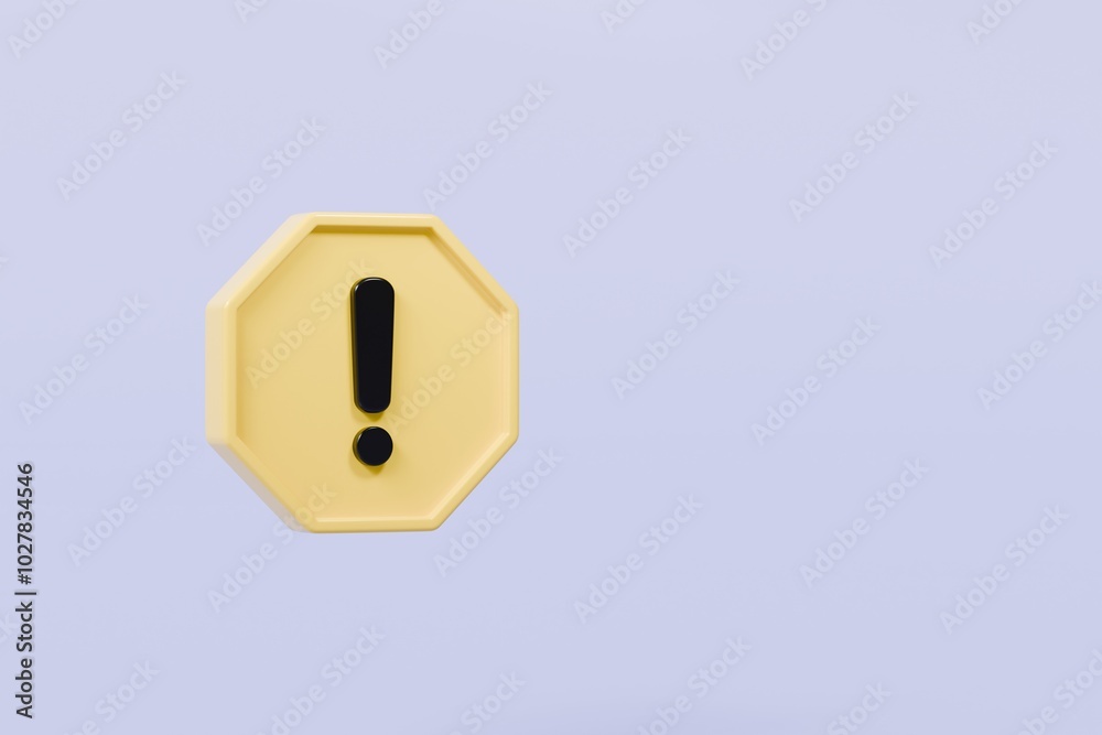 3D Warning Caution icon sign symbol isolated on purple background. Error alert safety concept.3d Minimal exclamation mark or attention warning icon. beware, watch out, be careful, danger. 3d render. 3D Warning Caution icon sign symbol isolated on purple background. Error alert safety concept.3d Minimal exclamation mark or attention warning icon. beware, watch out, be careful, danger. 3d render.