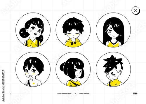 School Guys Characters Vector Illustration. Girls and Boys Collection. 