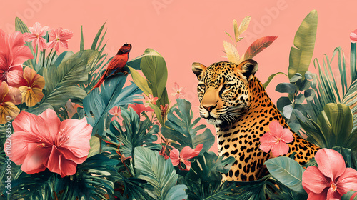 Wallpaper Mural Abstract Nature Art: Animal and Plant Fusion Background Torontodigital.ca