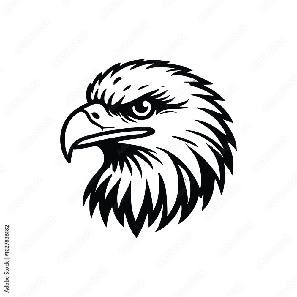 Majestic Eagle Head Logo Design – Bold Black and White Vector Illustration Majestic Eagle Head Logo Design – Bold Black and White Vector Illustration