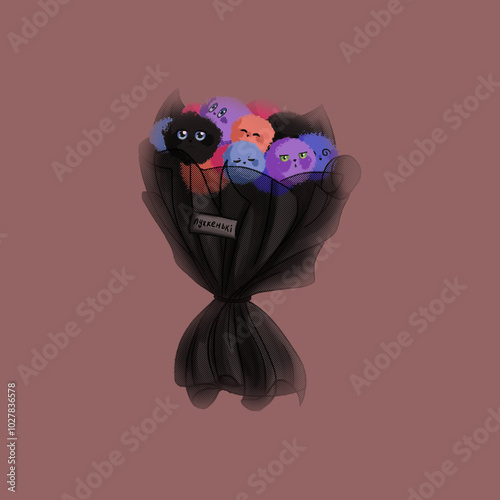 fluffy round lumps in a bouquet