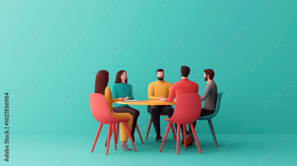 Fototapeta premium Group discussion at a modern table