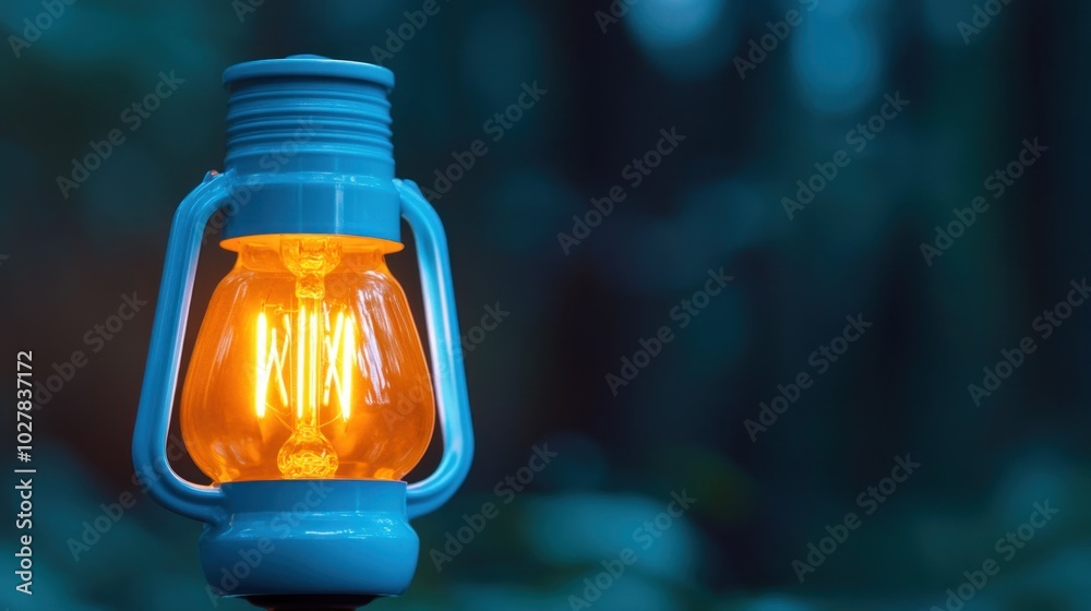The lantern emits a soft orange glow in the dim light of the forest, casting a warm ambiance among the trees as twilight approaches, enhancing the tranquility of the outdoor setting The lantern emits a soft orange glow in the dim light of the forest, casting a warm ambiance among the trees as twilight approaches, enhancing the tranquility of the outdoor setting