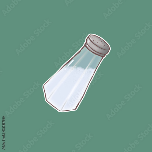 Isolated salt in a glass hodgepodge, spices art