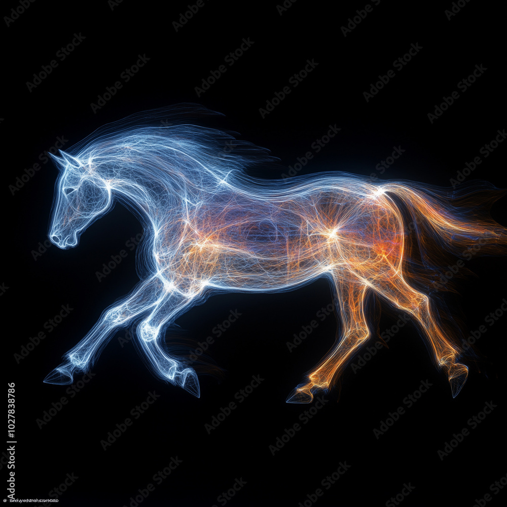 fractal image, horse, black background, minimalistics
fractal image, horse, black background, minimalistics