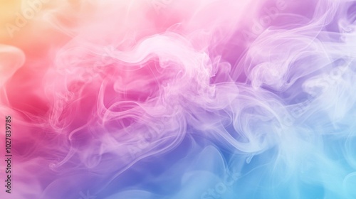 Abstract Swirling Smoke with Rainbow Gradient Background