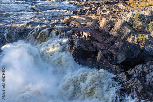 water flowing over rocks