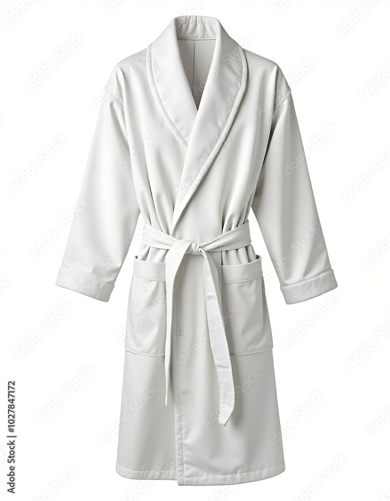 White bathrobe isolated on white background White bathrobe isolated on white background