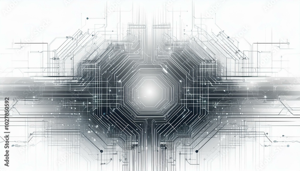 futuristic digital circuit network overlay effect white background futuristic digital circuit network overlay effect white background