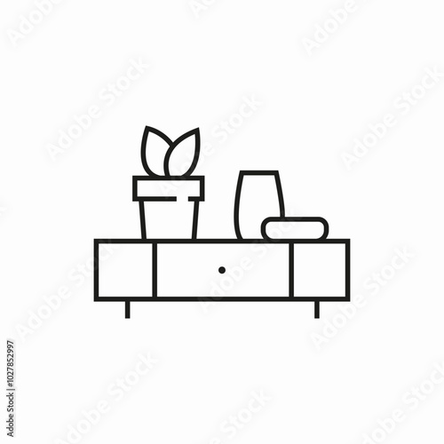 sideboard furniture icon sign vector