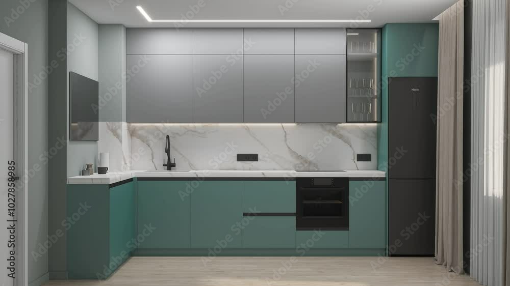 Interior dining area. 3d illustration Interior dining area. 3d illustration