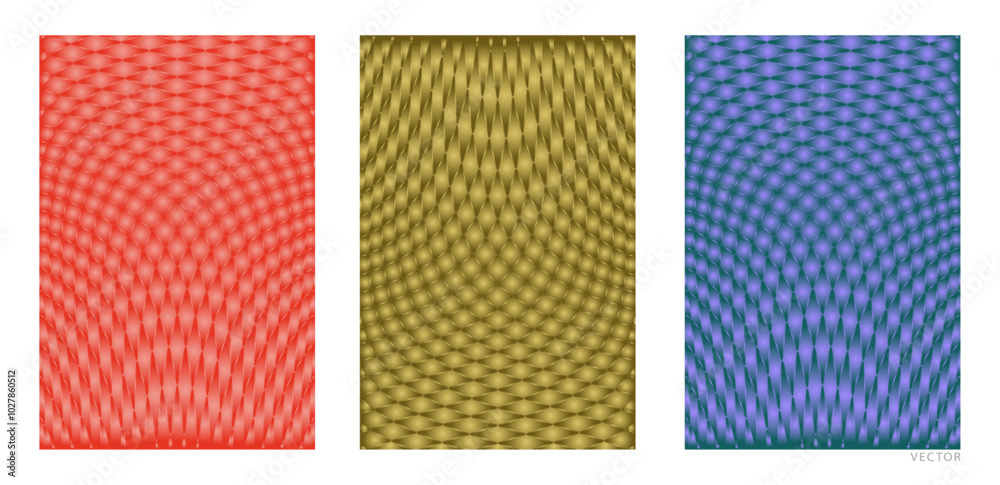Set of Trendy Blank Poster with Modern Shiny Geometric Gradient Pattern Set of Trendy Blank Poster with Modern Shiny Geometric Gradient Pattern